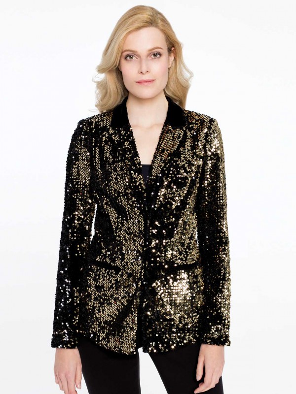 czarno-złoty żakiet Potis&Verso w stylu shiny