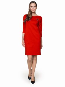 Czerwona sukienka Abin od marki L'AF - elegancka sukienka na wyjścia i na co dzień