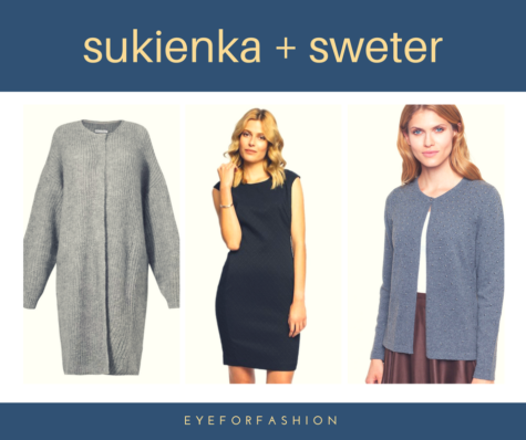 Połączenie sukienka + sweter
