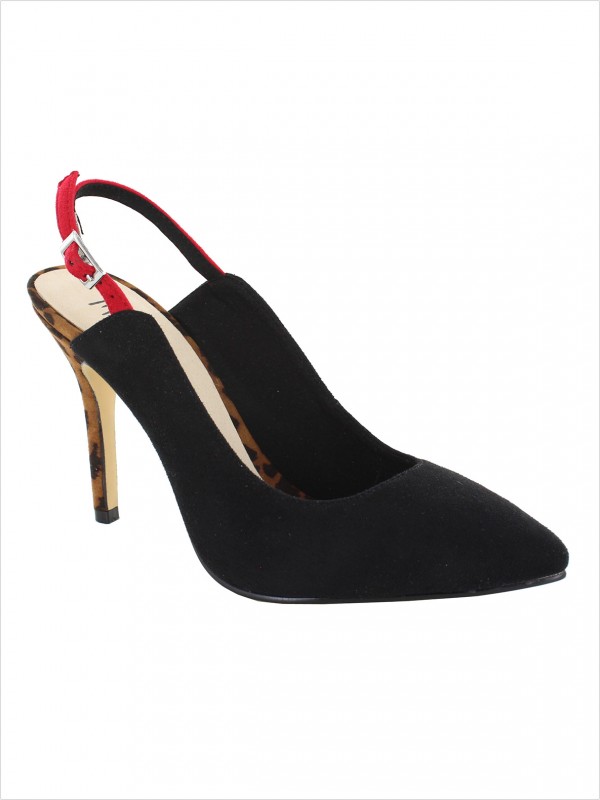 Czółenka z obcasem w panterkę Menbur