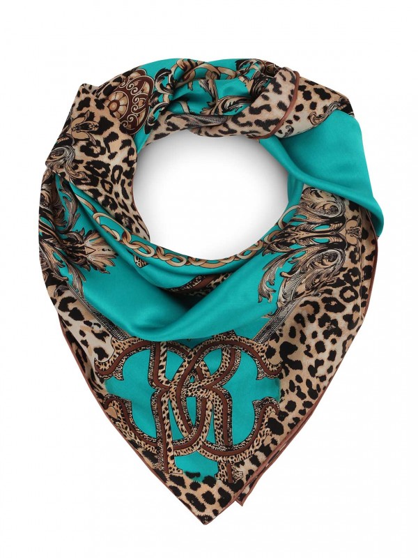 Jedwabna turkusowa chusta L'AF