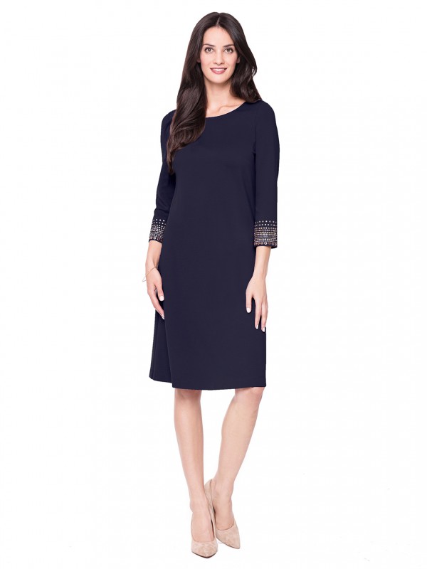 DZIANINOWA SUKIENKA Z OZDOBNĄ APLIKACJĄ L'AF GRACE