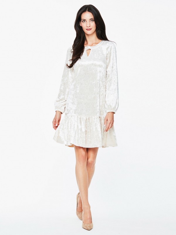 WELUROWA KREMOWA SUKIENKA L'AF AMANA