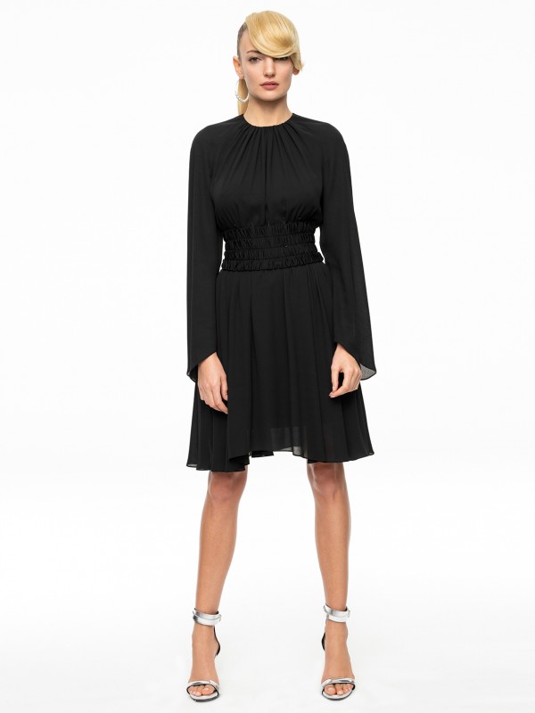 CZARNA SUKIENKA Z DWUSTRONNYM PASEM AK ETNO 1 L'AF