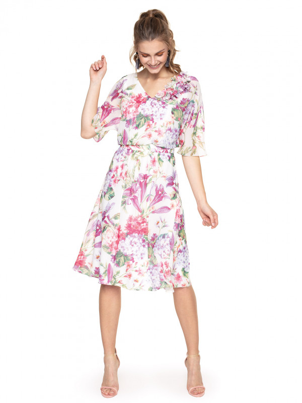 ZWIEWNA SUKIENKA W KWIATY L'AF MARA