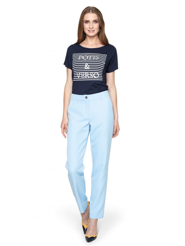 BŁĘKITNE SPODNIE GARNITUROWE POTIS & VERSO MONICA