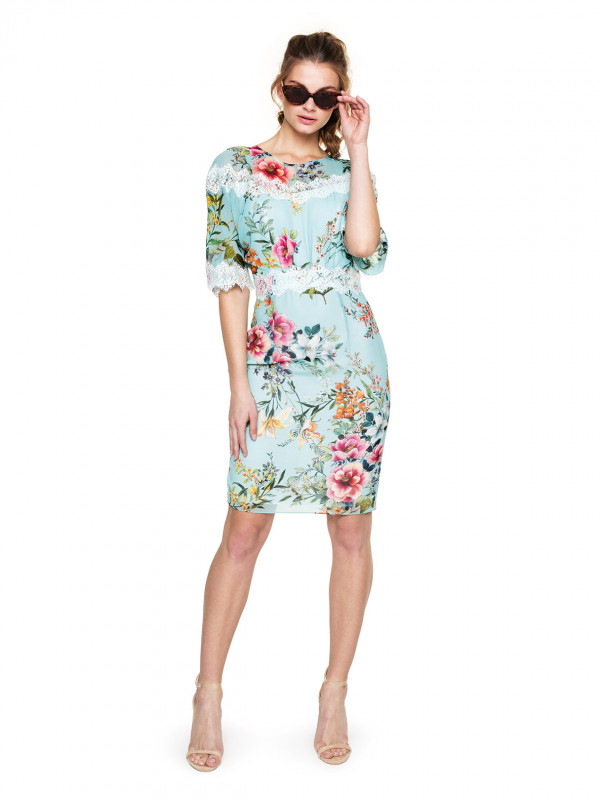 SUKIENKA W KWIATY Z KORONKĄ L'AF ELIZA