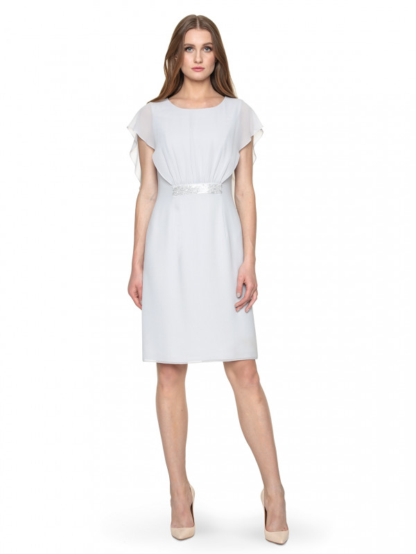 SZARA SUKIENKA ZE ZWIEWNĄ GÓRĄ POTIS & VERSO AMARA