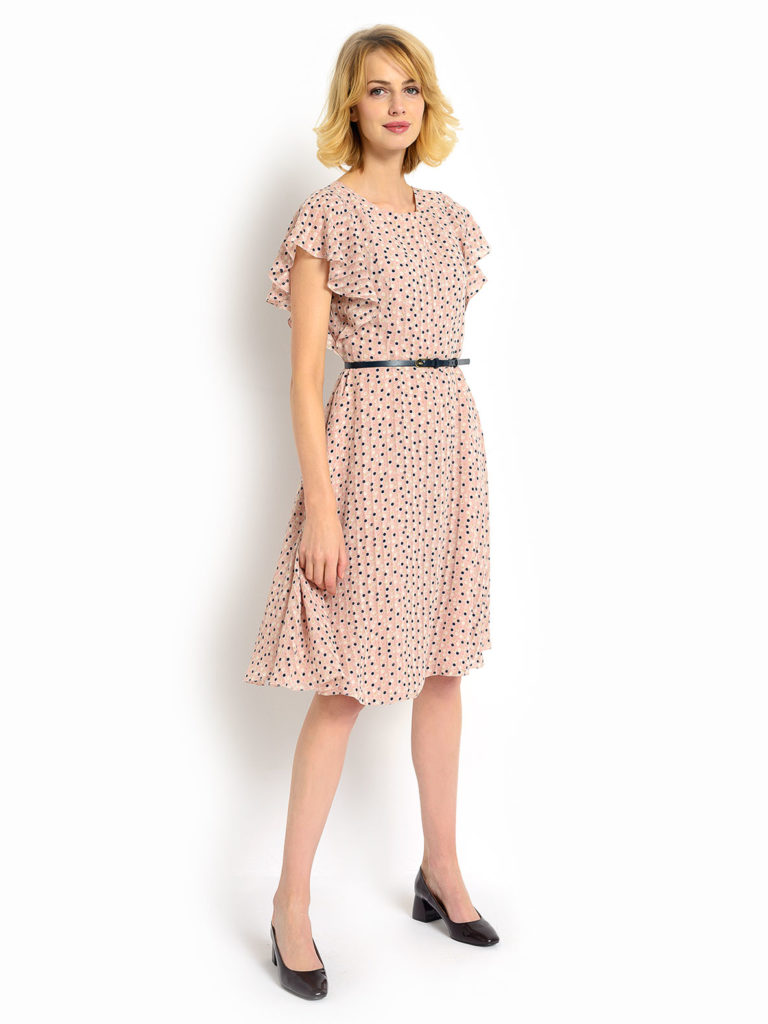 RÓŻOWA SUKIENKA W KROPKI POTIS & VERSO AMBRA