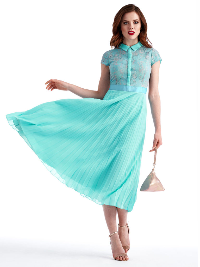 SUKIENKA Z KORONKĄ I PLISAMI POTIS & VERSO BROWALIA