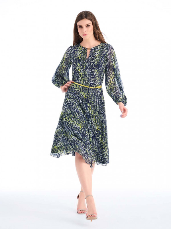 WZORZYSTA PLISOWANA SUKIENKA POTIS & VERSO PRIMROSE