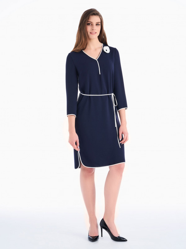 ELEGANCKA SUKIENKA Z KONTRASTOWYMI LAMÓWKAMI POTIS & VERSO CALLA